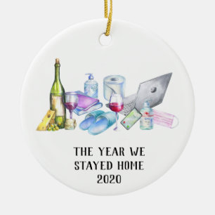 Das Jahr, in dem wir Zuhause 2020 Covid Weihnachts Keramik Ornament