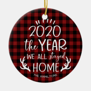 Das Jahr, in dem wir Zuhause blieben 2020 Süße Cov Keramik Ornament