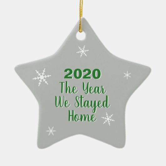 Das Jahr, in dem wir Zuhause Weihnachten 2020 Blei Keramik Ornament (Vorne)