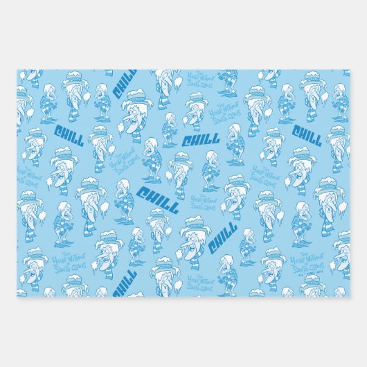 DAS JAHR OHNE EIN SANTA CLAUS™ Schneemesser Muster Geschenkpapier Set (Vorderseite)