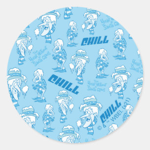 DAS JAHR OHNE EIN SANTA CLAUS™ Schneemesser Muster Runder Aufkleber