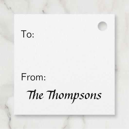 DAS JAHR OHNE SANTA CLAUS™ | Elf Muster Geschenkanhänger (Rückseite)