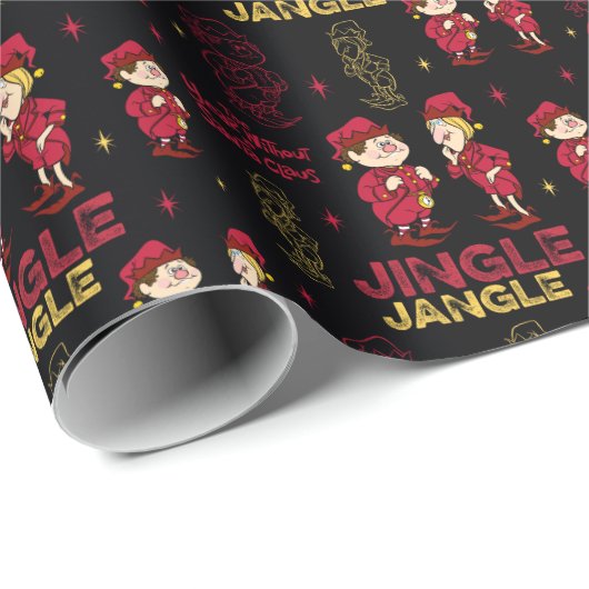 DAS JAHR OHNE SANTA CLAUS™ | Elf Muster Geschenkpapier (Rolleneckpunkt)