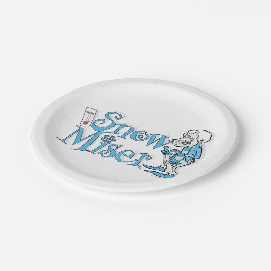 DAS JAHR OHNE SANTA CLAUS™ | Schneemann Pappteller (Schrägansicht)