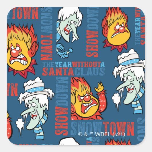 DAS JAHR OHNE SANTA CLAUS™ Snowtown Showdown Quadratischer Aufkleber (Vorderseite)