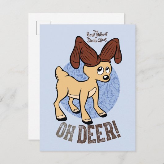 DAS JAHR OHNE SANTA CLAUS™ | Vixen "Oh Deer" Postkarte (Vorne/Hinten)