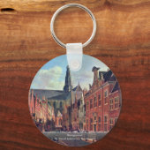 Das Jansstraat in Haarlem mit der St. Bavochurch Schlüsselanhänger (Vorderseite)
