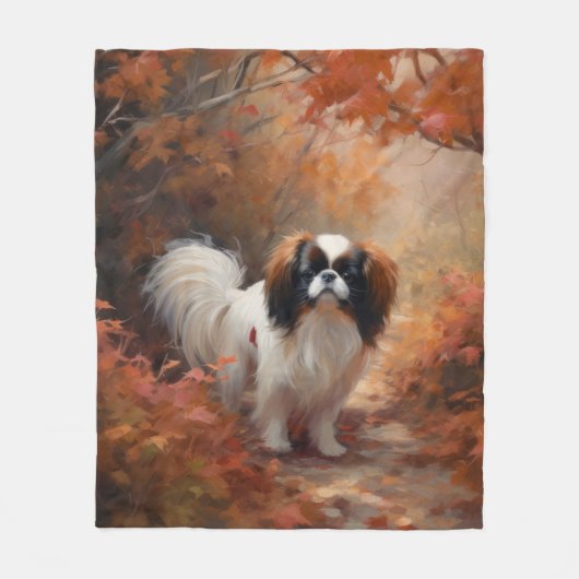 Das japanische Kinn im Herbst Inspiriere Fleecedecke (Vorderseite)