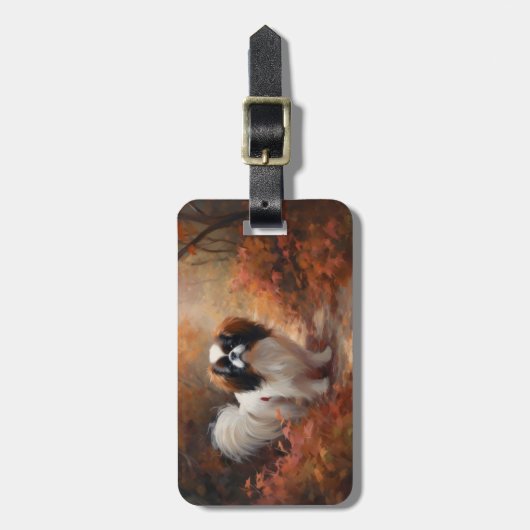 Das japanische Kinn im Herbst Inspiriere Gepäckanhänger (Vorderseite vertikal)