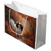 Das japanische Kinn im Herbst Inspiriere Große Geschenktüte (Vorderseite Schrägansicht)