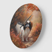 Das japanische Kinn im Herbst Inspiriere Große Wanduhr (Winkel)