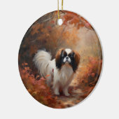 Das japanische Kinn im Herbst Inspiriere Keramik Ornament (Links)