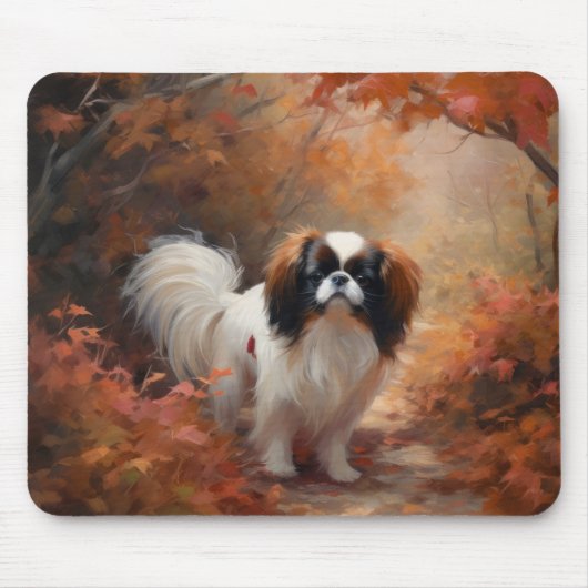 Das japanische Kinn im Herbst Inspiriere Mousepad (Vorne)