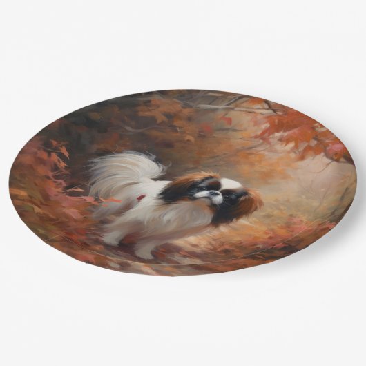 Das japanische Kinn im Herbst Inspiriere Pappteller (Schrägansicht)