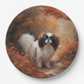 Das japanische Kinn im Herbst Inspiriere Pappteller (Vorderseite)