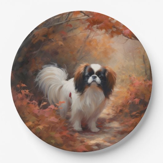 Das japanische Kinn im Herbst Inspiriere Pappteller (Vorderseite)