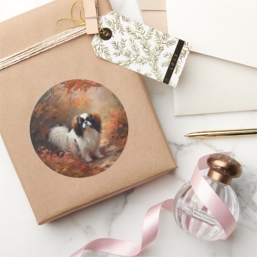 Das japanische Kinn im Herbst Inspiriere Runder Aufkleber (Schenken)