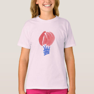 Das Jersey der Luft-Ballon-Mädchen V-Hals T - T-Shirt