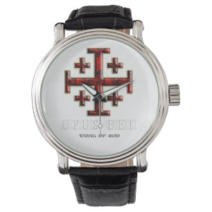 Das Jerusalem-Kreuz - ver 1 - Opus Dei - Schwarzes Armbanduhr