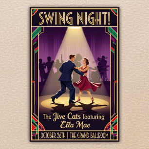 Das Jive Cats Swing Night Vintage Poster