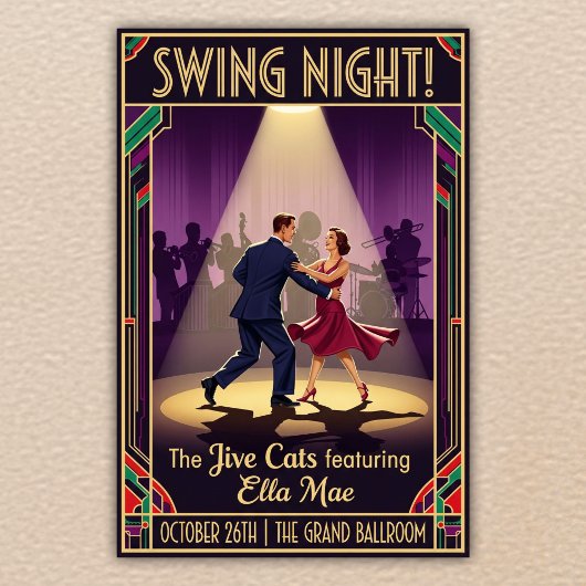 Das Jive Cats Swing Night Vintage Poster