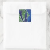 Das John F Kennedy Space Center Quadratischer Aufkleber (Tasche)