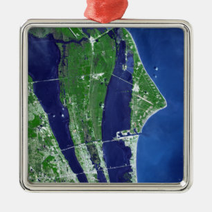 Das John F Kennedy Space Center Silbernes Ornament