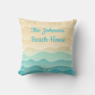 Das Johnson Beach House Kissen, Abstrakte Wellen Kissen