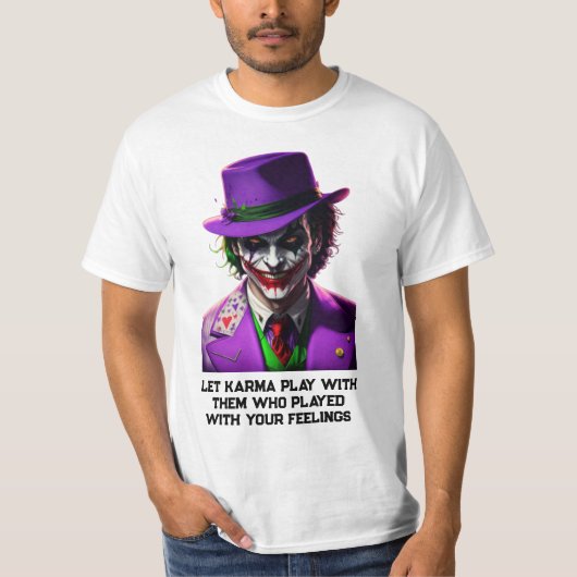 DAS JOKER-T - SHIRT-DESIGN MIT ALLEN GRÖSSEN T-Shirt (Vorderseite)