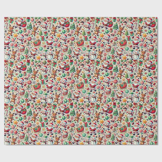 Das Jolly-Wrapping-Papier des Weihnachtsmanns Geschenkpapier (Flach)