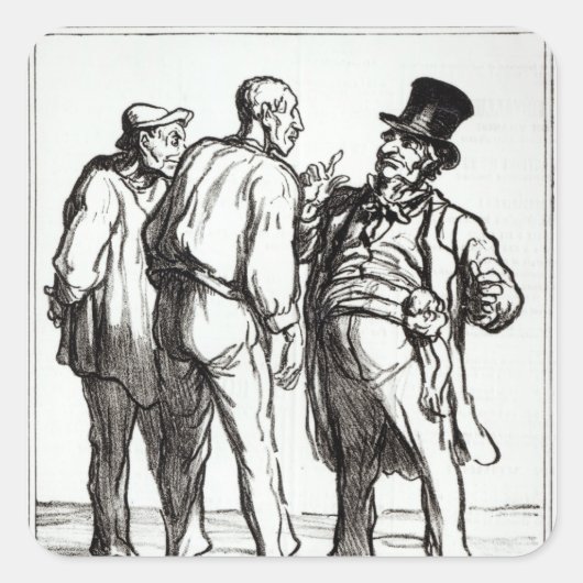 Das Journal "Le Charivari" Quadratischer Aufkleber (Vorderseite)