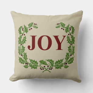 DAS JOY CHRISTMAS HOLLY UND BERRIES WRATH KISSEN