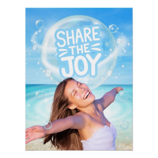 Das Joy Inspirational Beach Poster teilen (Vorderseite)