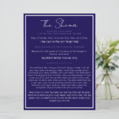Das jüdische Shema Gebet Navy Blue English Hebrew (Stehend Vorderseite)