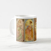 Das Jugendstil der vier Jahreszeiten Kaffeetasse (Vorderseite Links)