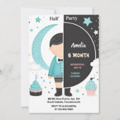 Das Junge Mädchen 6 Monate Halbjahr Party Halbpens Einladung (Vorderseite)
