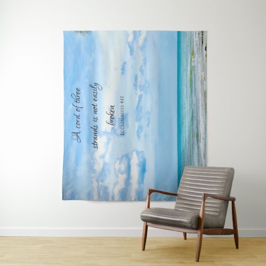 Das Kabel von Three Strands Ocean Beach Blue Wandteppich (Beispiel)