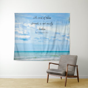 Das Kabel von Three Strands Ocean Beach Blue Wandteppich
