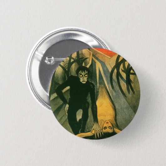 Das Kabinett des Filmplakats Dr. Caligari Button (Vorne & Hinten)