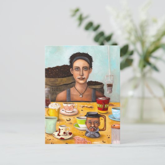 Das Kaffeedokument Postkarte (Stehend Vorderseite)