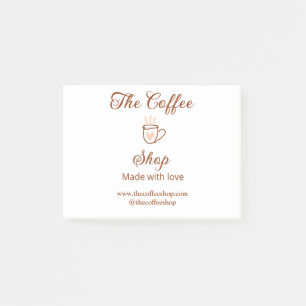 Das Kaffeehaus und das Website-Sozial-Media-Geschä Post-it Klebezettel