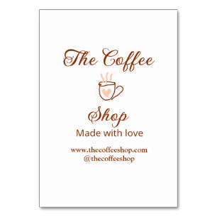 Das Kaffeehaus und Website Social Media Geschäft Tischnummer