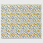 Das Kaleidoskop der Natur: Lemon & Blue Floral Geschenkpapier (Flach)
