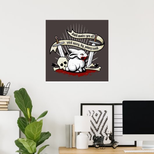 Das Kaninchen Caerbannog Poster (Heimbüro)