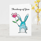 Das Kaninchen, das an Sie denkt, kardieren Karte (Gelbe Blume)