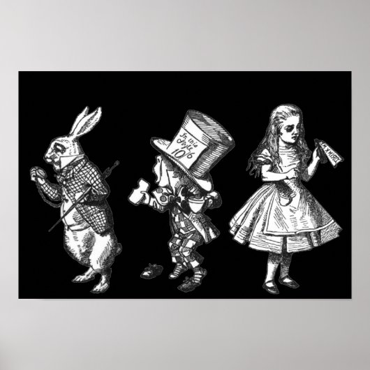 Das Kaninchen, das Hatter & Alice Wonderland Poste Poster (Vorne)