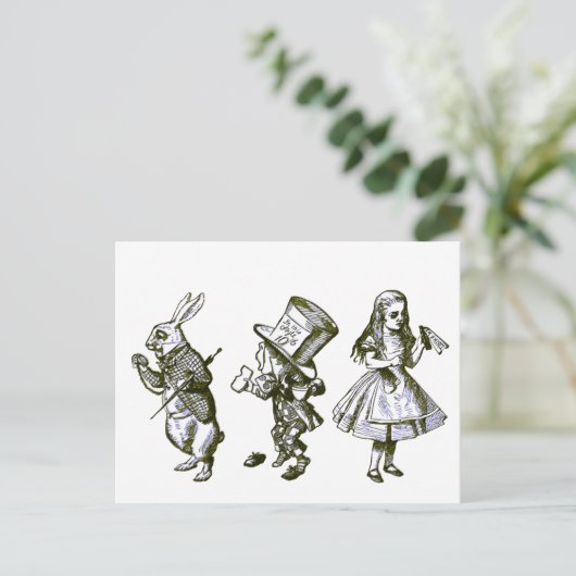 Das Kaninchen, die Hatter und die Alice aus dem Wu Postkarte (Stehend Vorderseite)