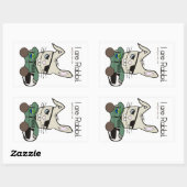 Das Kaninchen. Ein Hubschrauberpilot. Rechteckiger Aufkleber (Blatt)