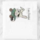 Das Kaninchen. Ein Hubschrauberpilot. Rechteckiger Aufkleber (Tasche)