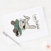 Das Kaninchen. Ein Hubschrauberpilot. Rechteckiger Aufkleber (Umschlag)